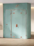 Kabiny prysznicowe - New Trendy Miedziana przyścienna kabina prysznicowa prawa 100x90 EXK-6488 Eventa Copper Shine - miniaturka - grafika 1