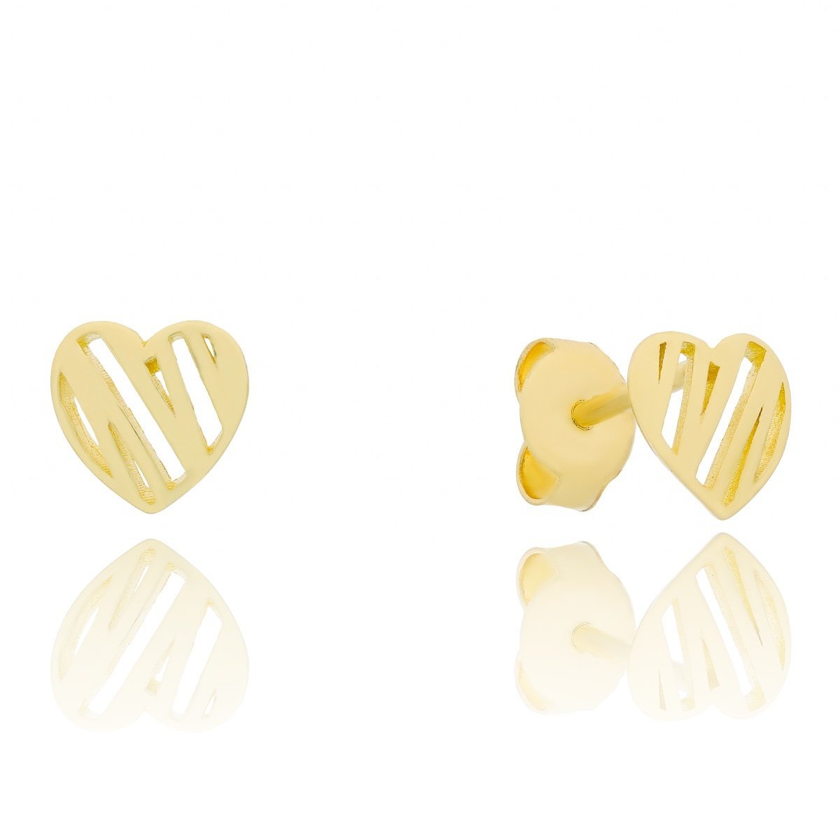 Złote kolczyki serduszka sztyfty pr. 333