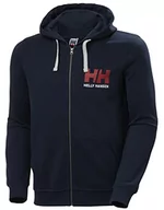Bluzy męskie - Helly Hansen męska bluza z kapturem, z logo na całej długości niebieski grantowy S - miniaturka - grafika 1
