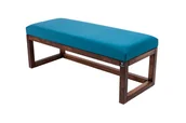 Ławki do przedpokoju - Ławka na buty LPG-2 105cm EMRAWOOD drewno lite kolor orzech siedzisko gładkie kolor turkus - miniaturka - grafika 1