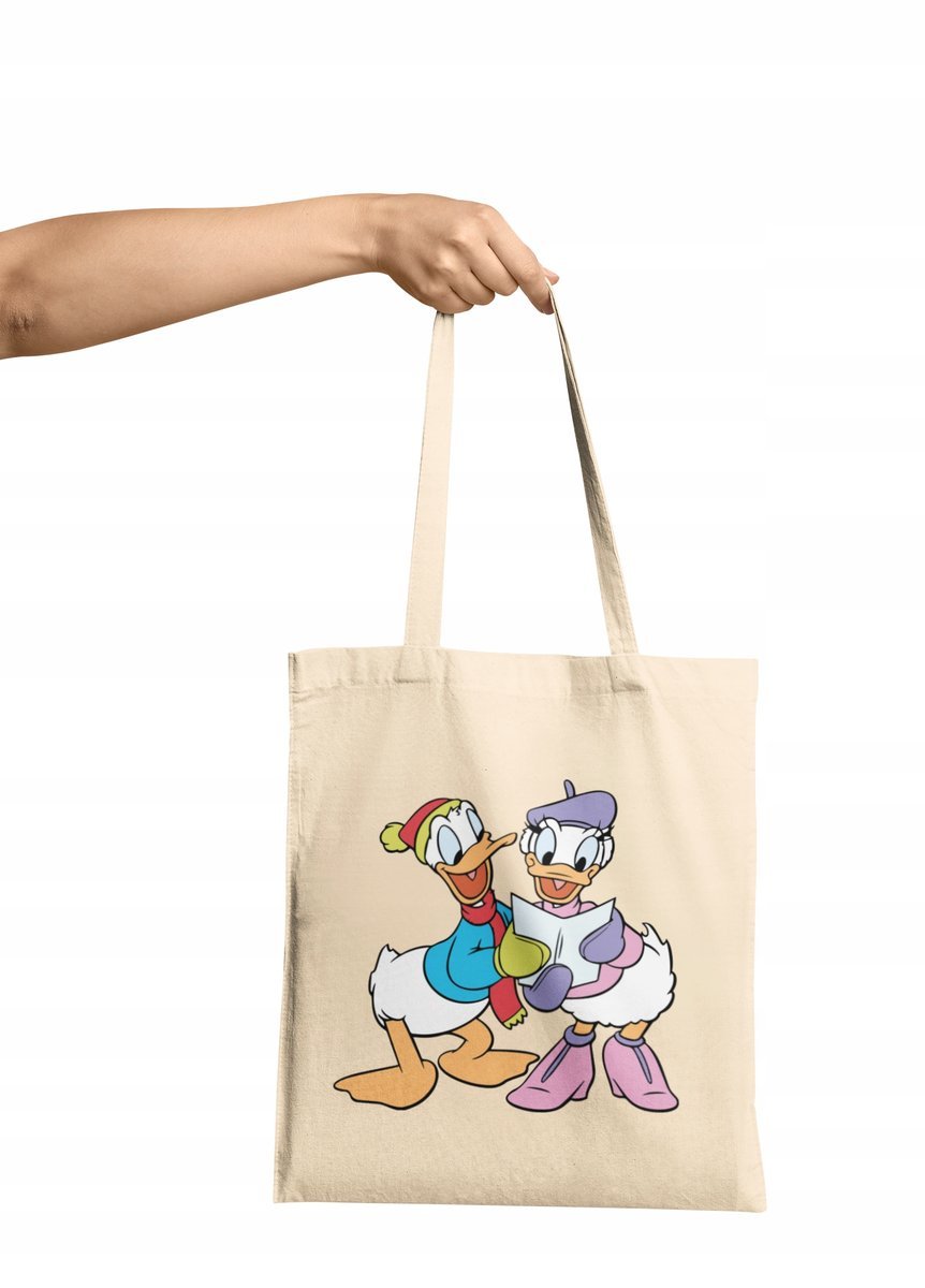 TORBA SHOPPER MATERIAŁOWA NA RAMIĘ PREZENT DONALD & DAISY BAJKI RÓŻNE WZORY