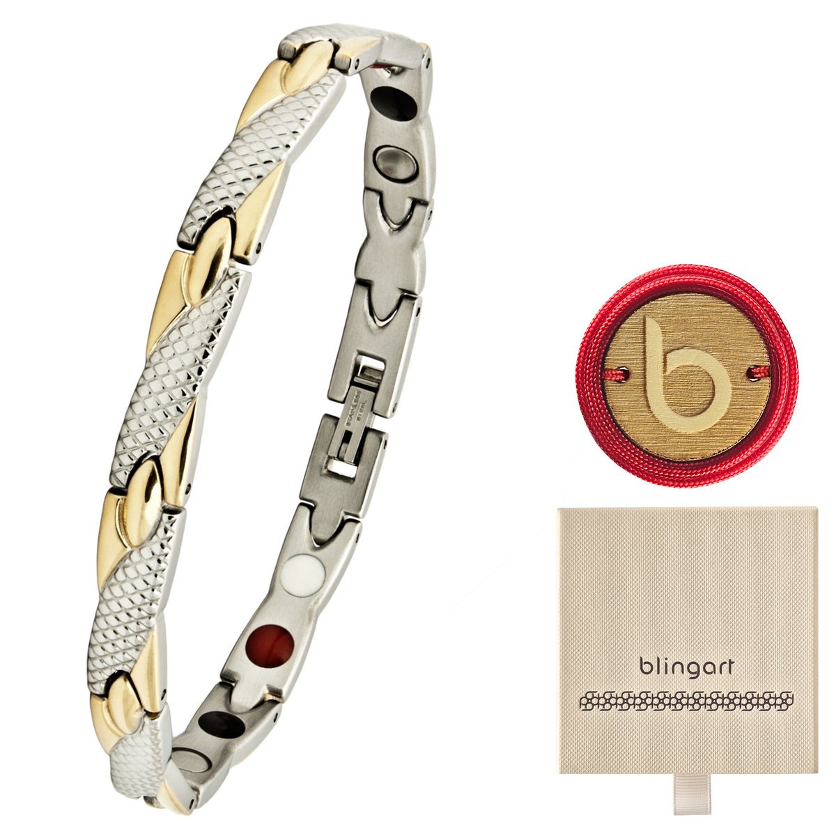 Magnetyczna pozłacana damska bransoletka