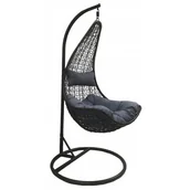 Ogród OUTLET - Fotel wiszący Madera z poduszkami OU_Madera czarny_o273 - miniaturka - grafika 1