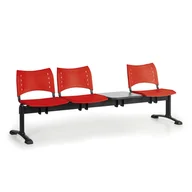 Inne meble biurowe - B2B Partner Plastikowe ławki VISIO, 3 siedzenia + stołek, czarne nogi 150488 - miniaturka - grafika 1