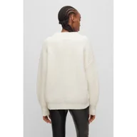 Swetry damskie - HUGO Wełniany sweter Sesamia | Oversize fit - miniaturka - grafika 1