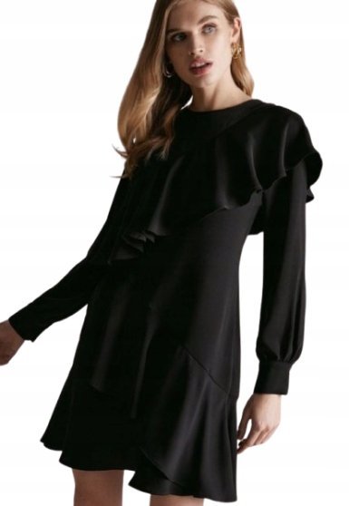 KAREN MILLEN PROSTA SUKIENKA CZARNA MINI 44 YŁY
