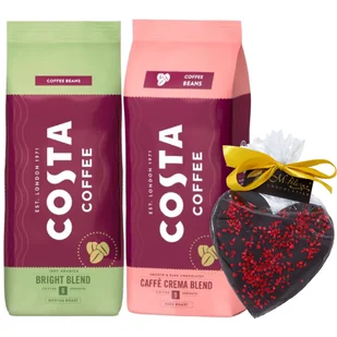 Zestaw kaw ziarnistych Costa Coffee Bright Blend oraz Costa Coffee Crema Blend 1kg + PREZENT - Kawa - miniaturka - grafika 1