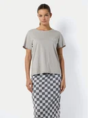 Koszulki i topy damskie - Noisy May T-Shirt Nate 27032631 Szary Regular Fit - miniaturka - grafika 1