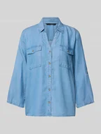 Bluzki damskie - Bluzka koszulowa o luźnym kroju z lyocellu model ‘BREE’ - miniaturka - grafika 1