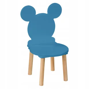 Krzesełko dla dzieci Miki drewniane niebieskie - 60 cm, dziecięce - Zestawy mebli dla dzieci - miniaturka - grafika 1