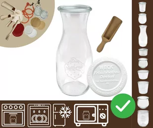 Słoiki WECK / plastikowe wieko, miarka KARAFKA 1l 1062ml BUTELKA / Wamar-Sosenka - Pojemniki kuchenne Słoiki WECK / plastikowe wieko, miarka KARAFKA 1l 1062ml BUTELKA / Wamar-Sosenka - Pojemniki kuchenne - miniaturka - grafika 1