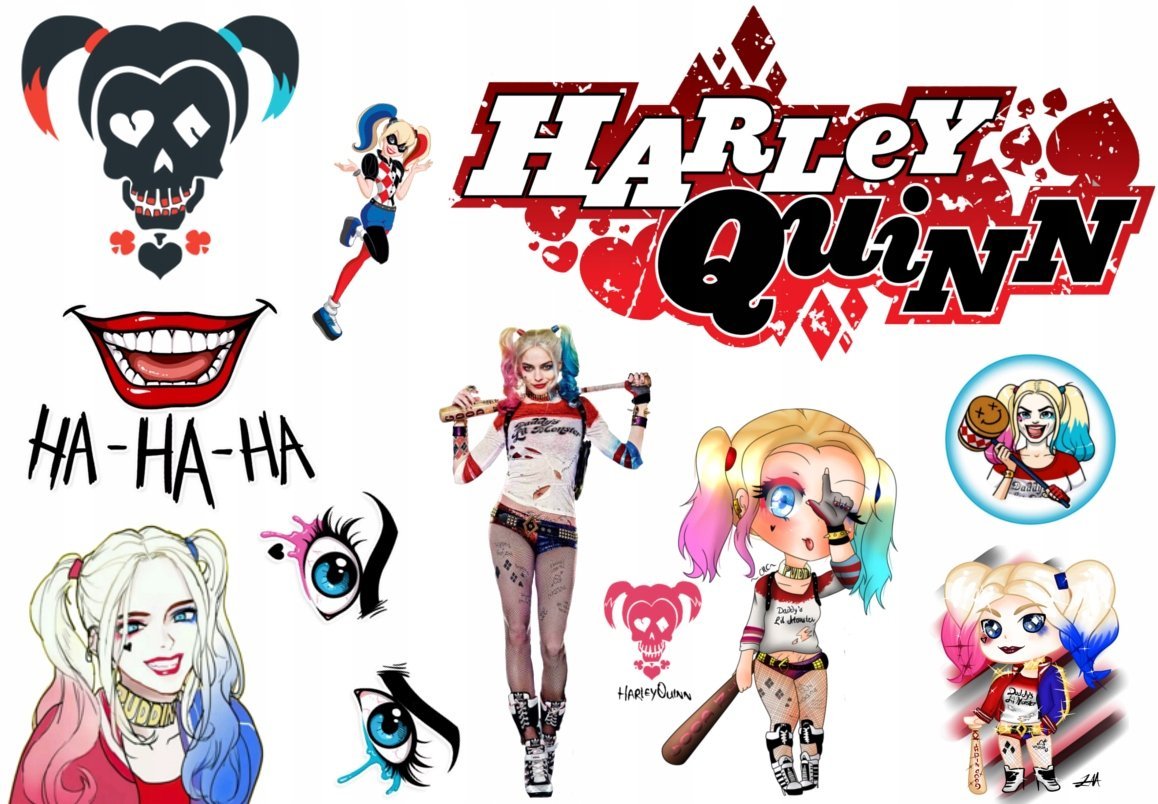 TATUAŻE ZMYWALNE DLA DZIECI FILMY HARLEY QUINN DUŻY WYBÓR WZORÓW