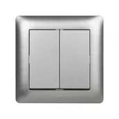 Wyłączniki światła i elektryczne - Wyłącznik podwójny schodowy ASTORIA srebrny ELEKTRO-PLAST - miniaturka - grafika 1