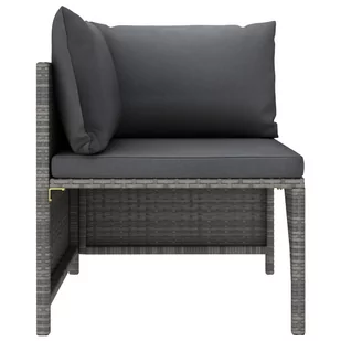 2-częściowa sofa ogrodowa z poduszkami, szara, polirattan - Sofy ogrodowe - miniaturka - grafika 4