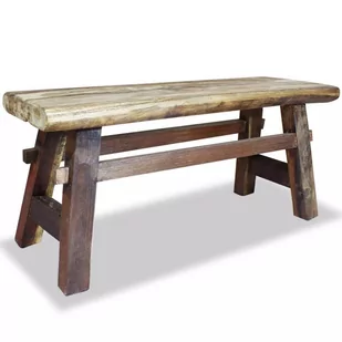 vidaXL Ławka, lite drewno z odzysku, 100 x 28 43 cm vidaXL - Ławki do przedpokoju - miniaturka - grafika 1