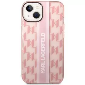 Karl Lagerfeld Obudowa dla telefonów komórkowych Monogram Vertical Stripe na Apple iPhone 14 KLHCP14SHKLSPCP Różowy - Etui i futerały do telefonów - miniaturka - grafika 1