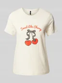 Koszulki i topy damskie - T-shirt o kroju regular fit z czystej bawełny model ‘VANESSA’ - miniaturka - grafika 1