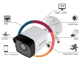 3 kamery do monitoringu domu IP Hikvision IPCAM-B4 4Mpx PoE - Zestawy do monitoringu - miniaturka - grafika 2