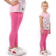 Legginsy - Legginsy dziecięce długie bawełniane klasyczne Jasny Róż 116 - miniaturka - grafika 1