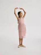 Sukienki i spódniczki dla dziewczynek - Reserved - Sukienka z falbanami - brudny róż - miniaturka - grafika 1