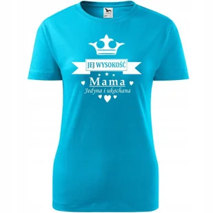 Damska Koszulka na Dzień Mamy Jej wysokość mama Prezent dla Mamy Urodziny turkusowy XXL - Koszulki i topy damskie Damska Koszulka na Dzień Mamy Jej wysokość mama Prezent dla Mamy Urodziny turkusowy XXL - Koszulki i topy damskie - miniaturka - grafika 1