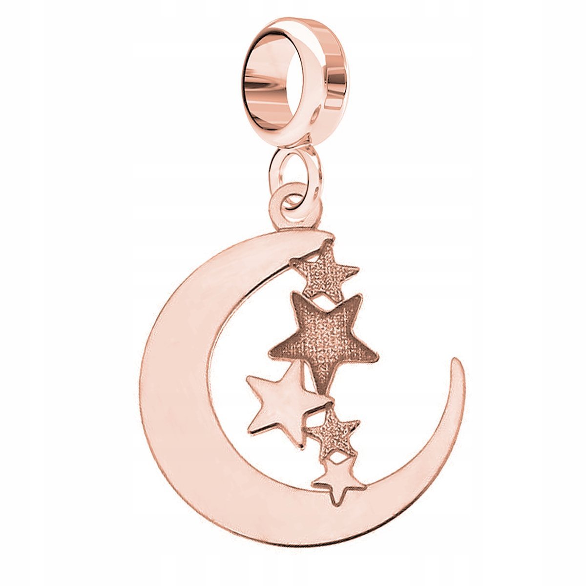 Charms Pozłacany Księżyc z Gwiazdkami Kosmos Gwiazdy Niebo Noc SREBRO 925