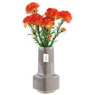 Wazony i flakony - Wazon ceramiczny dekoracyjny H20cm Szary Połysk nowoczesny flakon na kwiaty - miniaturka - grafika 1