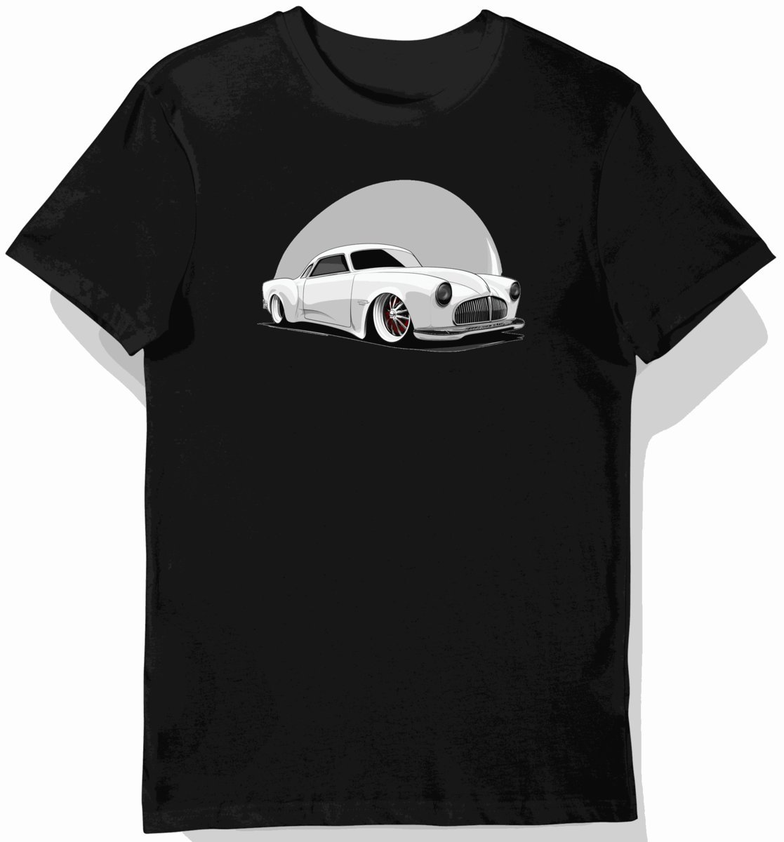 Koszulka męska czarna z motywem klasycznego Studebakera Hawk L