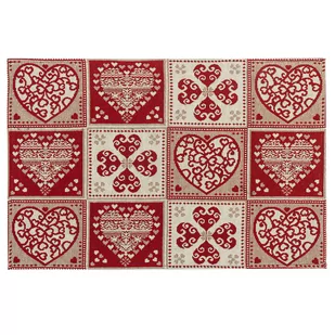 Świąteczne podkładki „Serduszka”, 32 x 48 cm - Obrusy i serwetki - miniaturka - grafika 1