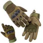 Rękawice robocze - Rękawice Ochronne Bojowe Wojskowe Survival Rękawiczki z Ochraniaczami Zielone XL / GERTECH - miniaturka - grafika 1