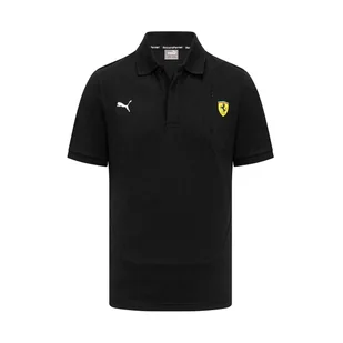 Koszulka polo męska Logo Black Ferrari F1 2023 - Odzież do sportów motorowych - miniaturka - grafika 1