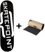 Deski snowboardowe - deck SKATE POINT SIGNATURE DECK HIGH CONCAVE Black + GRIPTAPE - miniaturka - grafika 1