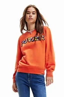 Bluzy damskie - Desigual Bluza damska, czerwony, XL - miniaturka - grafika 1