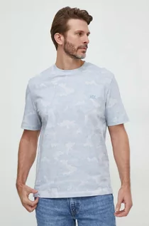 Koszulki męskie - Armani Exchange t-shirt bawełniany męski kolor niebieski wzorzysty - grafika 1