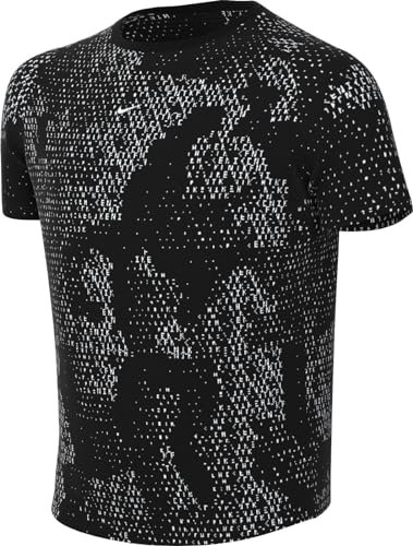 Nike Boy's Shirt B Nk Df Multi Ss Top Aop, czarny/biały, FN8694-010, M