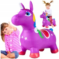 Skoczki dla dzieci - Jednorożec Konik Duży Pompowany Skoczek Gumowy Miękki do 140 KG Pompka - miniaturka - grafika 1