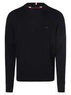 Swetry męskie - Tommy Hilfiger Sweter męski Mężczyźni Bawełna niebieski jednolity, XXL - miniaturka - grafika 1