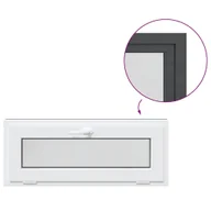 Tablice i flipcharty - vidaXL Okno piwniczne "RISOR" 110x40 cm uchylne 2 szyby antracyt - miniaturka - grafika 1