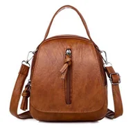 Torebki damskie - Mini plecak torebka dla kobiet torba na ramię telefon portfele torebki kopertówka PO Brown - miniaturka - grafika 1