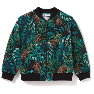 Bomberka bawełniana dla taty zielona Monstera i ananasy L - Bluzy męskie - miniaturka - grafika 1