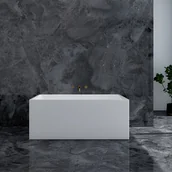 Wanny - VENTE-UNIQUE Wanna wolnostojąca prostokątna – 232 l – 150 × 75 × 60 cm (dł. × szer. × wys.) – kolor biały – akrylowa - ASPIUS - miniaturka - grafika 1