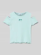 Koszulki dla dziewczynek - T-shirt z wycięciami - miniaturka - grafika 1