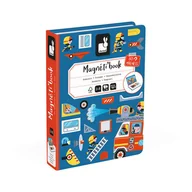 Zabawki interaktywne dla dzieci - Janod, Magnetyczna układanka Straż pożarna Magnetibook 3-8 lat - miniaturka - grafika 1