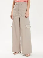 Spodnie damskie - Boss Spodnie materiałowe Teneria 50512874 Écru Straight Fit - miniaturka - grafika 1