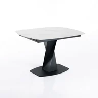 Stoły - Stół rozkładany TWISTED MARBLE 77x105-135-165 cm ceramika i metal, czarno-biały, do jadalni - miniaturka - grafika 1