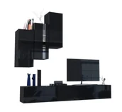 Meblościanki - Meblościanka modułowa czarny połysk T1-M81 - miniaturka - grafika 1