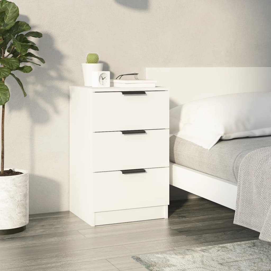 vidaXL Szafka nocna biała 40x36x65 cm - Szafka nocna - Stoliki nocne - Szafka - Szafka nocna