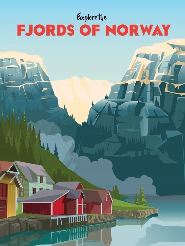 PUZZLE Norwegia Skandynawia Vintage Retro + IMIĘ Pudełko 120 el.