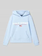 Swetry dla chłopców - Bluza z kapturem z nadrukiem z logo - miniaturka - grafika 1
