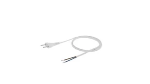 Elgotech Przewód z płaską wtyczką b/u H03VVH2-F 2x0,5 biały S-13-0,5-2-1 /2m/ S-13-0,5-2-1 - Przewody elektryczne - miniaturka - grafika 1